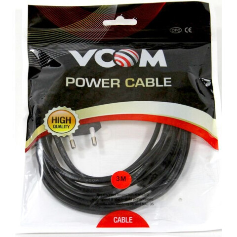 Кабель питания CEE 7/16 - IEC-320-C7, 3м, VCOM CE023-CU0.5-3M_1