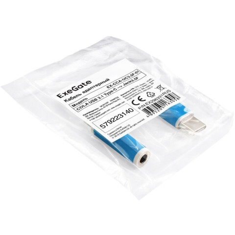 Переходник USB Type-C - 3.5 Jack, ExeGate EX-CCA-UC3.5F-01_0