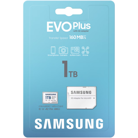 Карта памяти 1Tb MicroSD Samsung EVO Plus + SD адаптер (MB-MC1T0SA)_1