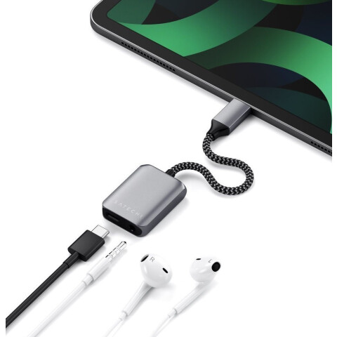 Переходник USB Type-C (M) - mini jack 3.5мм + USB Type-C (F), Satechi ST-UCAPDAM_1