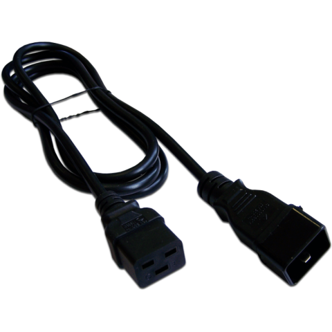 Кабель питания IEC-320-C19 - IEC-320-C20, 2м, Lanmaster LAN-PP19/20-2.0-BK