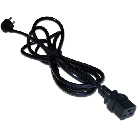 Кабель питания Schuko - IEC-320-C19, 2м, Lanmaster LAN-PP19/SHA-2.0-BK