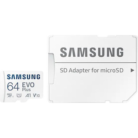 Карта памяти 64Gb MicroSD Samsung EVO Plus + SD адаптер (MB-MC64KA)_0