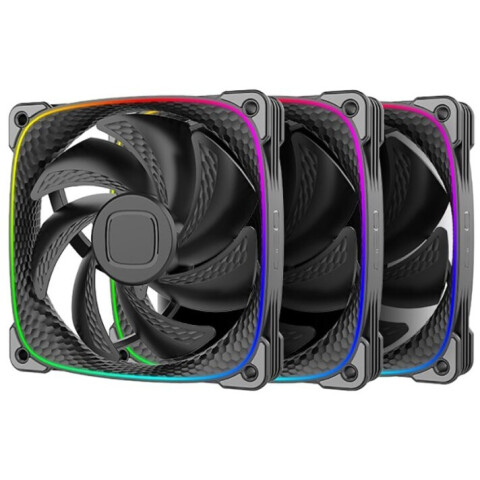 Вентилятор для корпуса Geometric Future Squama 2503B Black Triple Pack