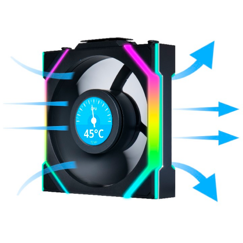 Вентилятор для корпуса Lian Li UNI Fan SL Wireless LCD 120 Black_4