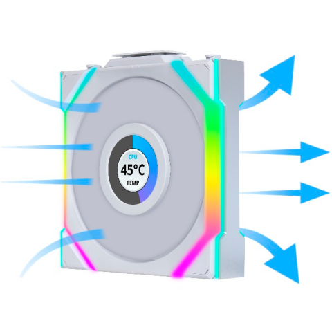 Вентилятор для корпуса Lian Li UNI Fan SL Wireless LCD 120 White_4