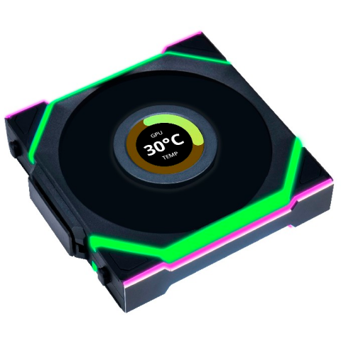 Вентилятор для корпуса Lian Li UNI Fan SL Wireless LCD 120 Reverse Blade Black_2