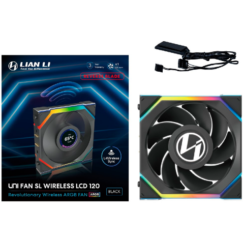 Вентилятор для корпуса Lian Li UNI Fan SL Wireless LCD 120 Reverse Blade Black_5