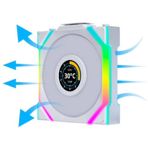 Вентилятор для корпуса Lian Li UNI Fan SL Wireless LCD 120 Reverse Blade White_4