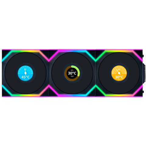 Вентилятор для корпуса Lian Li UNI Fan SL Wireless LCD 120 Black (3 шт.)