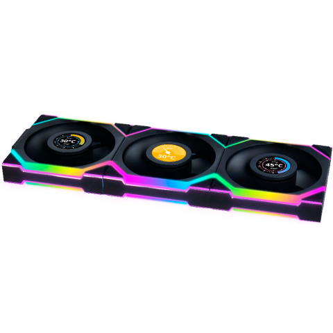 Вентилятор для корпуса Lian Li UNI Fan SL Wireless LCD 120 Black (3 шт.)_0