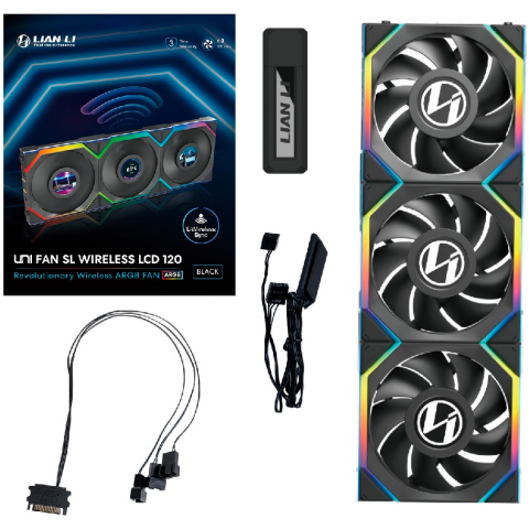 Вентилятор для корпуса Lian Li UNI Fan SL Wireless LCD 120 Black (3 шт.)_8