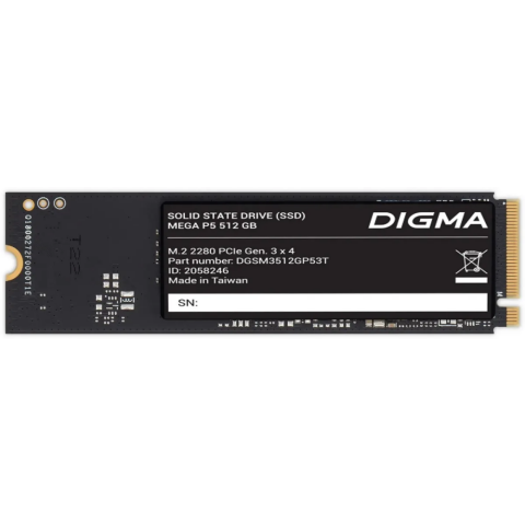 Накопитель SSD 512Gb Digma Mega P5 (DGSM3512GP53T)