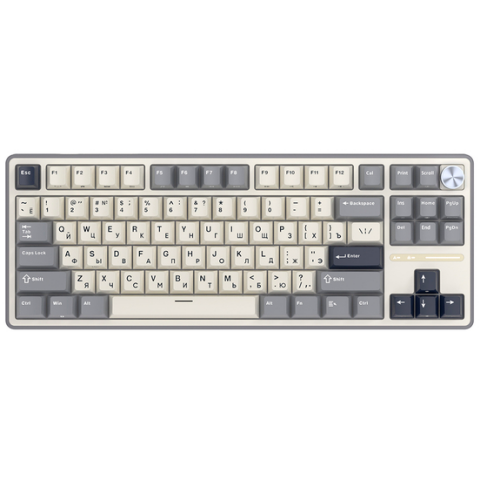 Клавиатура Royal Kludge R87 Pro Half Grey (Cream Switch)_0