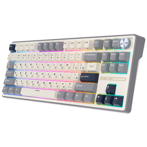 Клавиатура Royal Kludge R87 Pro Half Grey (Cream Switch)_1