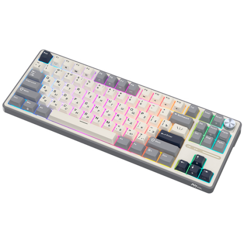 Клавиатура Royal Kludge R87 Pro Half Grey (Cream Switch)_4