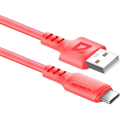 Кабель USB - USB Type-C, 1м, Defender F207 Red
