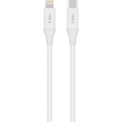 Кабель USB Type-C - Lightning, 1.5м, ttec 2DK40B White