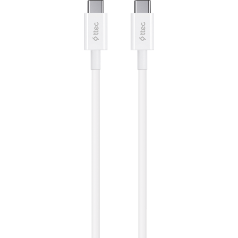 Кабель USB Type-C - USB Type-C, 1.2м, ttec 2DK36B White
