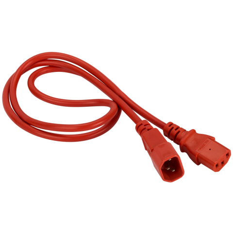 Кабель питания IEC-320-C13 - IEC-320-C14, 0.5м, Lanmaster LAN-PP13/14-0.5-RD