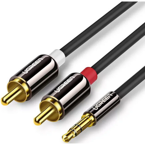 Кабель 3.5 Jack (M) - 2x RCA (M), 5м, UGREEN AV116 Black