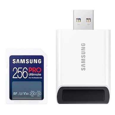 Карта памяти 256Gb SD Samsung PRO Ultimate + USB Card Reader (MB-SY256SB)