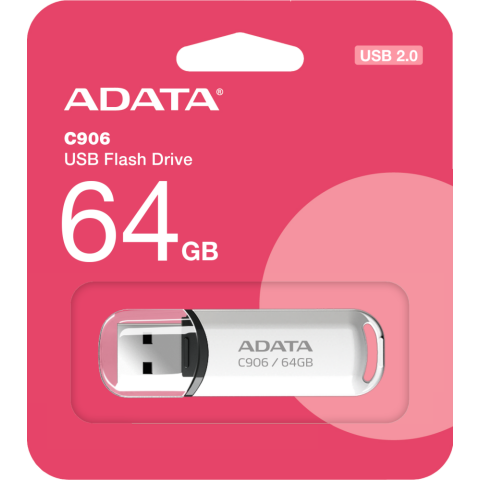 USB Flash накопитель 64Gb ADATA C906 White