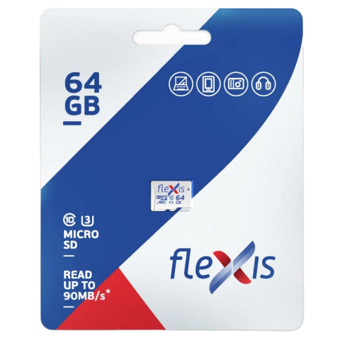 Карта памяти 64Gb MicroSD Flexis (FMSD064GU3)