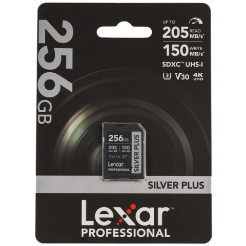 Карта памяти 256Gb SD Lexar Professional Silver Plus (LSDSIPL256G-BNNNG)
