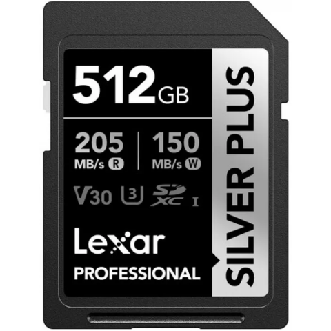 Карта памяти 512Gb SD Lexar Professional Silver Plus (LSDSIPL512G-BNNNG)