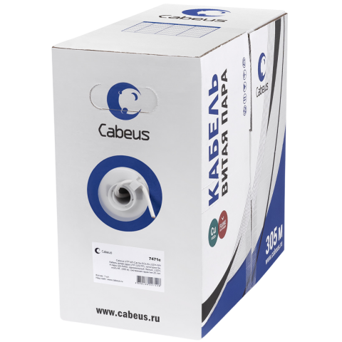 Бухта Cabeus UTP-4P-Cat.6-SOLID-LSZH-GY, 305м