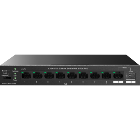Коммутатор (свитч) Tenda TEG1110PF-8-120W