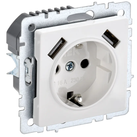 Электрическая розетка IEK BRITE BR-R14-16-U21-D31-K01