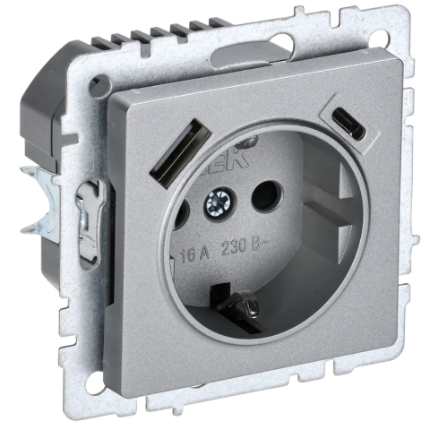 Электрическая розетка IEK BRITE BR-R14-16-U22-018-K47