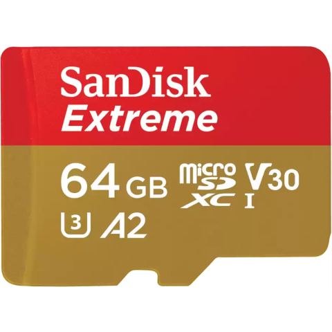 Карта памяти 64Gb MicroSD SanDisk Extreme (SDSQXAH-064G-GN6GN)