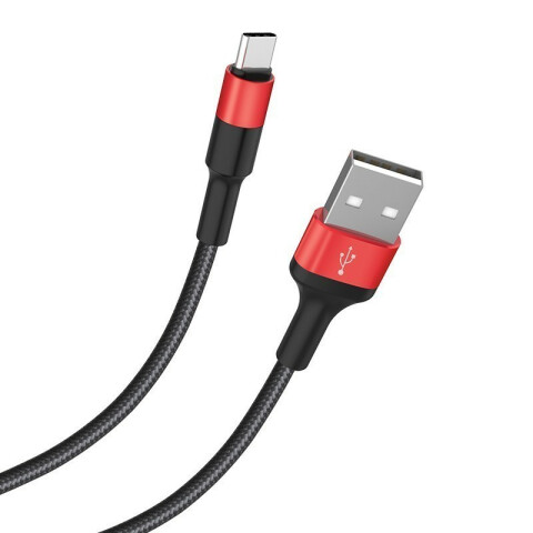 Кабель USB - USB Type-C, 1м, HOCO X26 Black/Red (HC-80251)