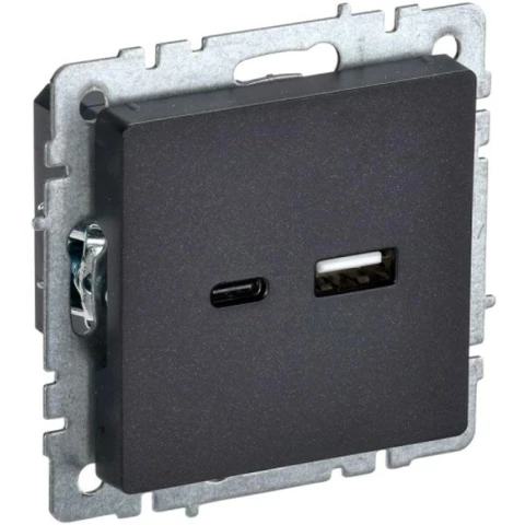 Розетка USB IEK BRITE BR-U22-018-K02