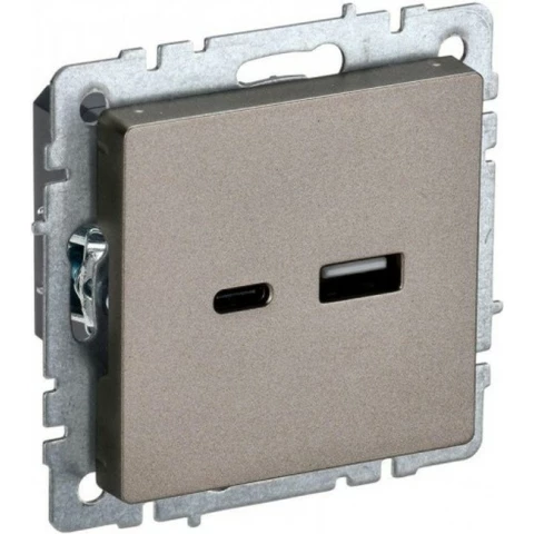 Розетка USB IEK BRITE BR-U22-018-K37