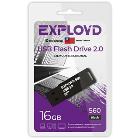 USB Flash накопитель 16Gb Exployd 560 Black
