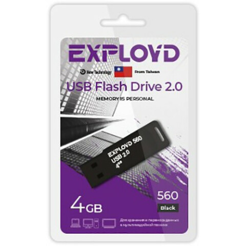 USB Flash накопитель 4Gb Exployd 560 Black