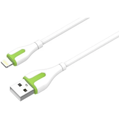 Кабель USB - Lightning, 2м, LDNIO LS572 White/Green