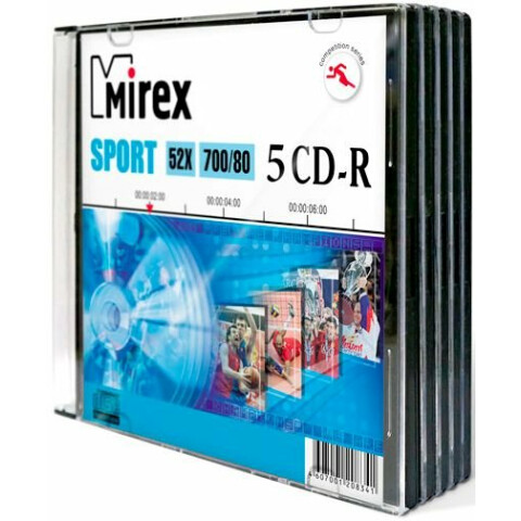 Диск CD-R Mirex 700Mb 52x Sport Slim Case (5шт) (208341)
