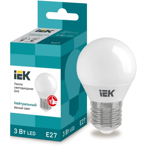 Светодиодная лампочка IEK LLE-G45-3-230-40-E27 (3 Вт, E27)