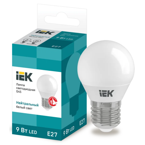 Светодиодная лампочка IEK LLE-G45-9-230-40-E27