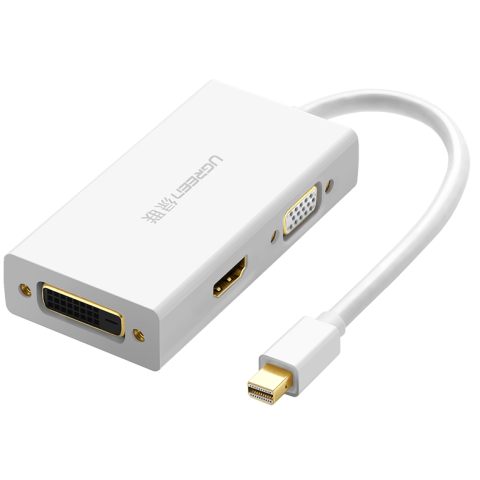 Конвертер Mini DisplayPort - HDMI/VGA/DVI, UGREEN MD114 White