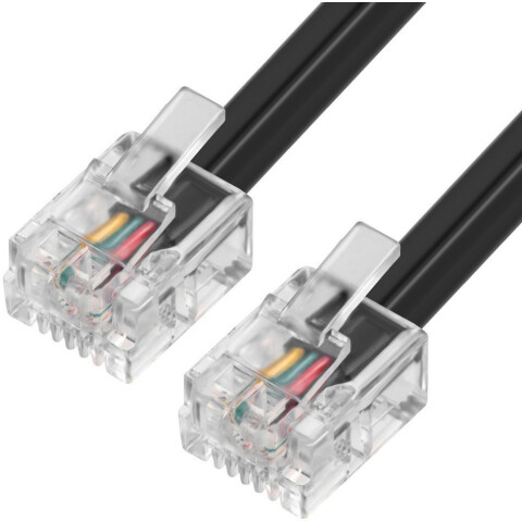 Кабель телефонный 6p4c, 4м, Greenconnect GCR-TP6P4C2-4.0m