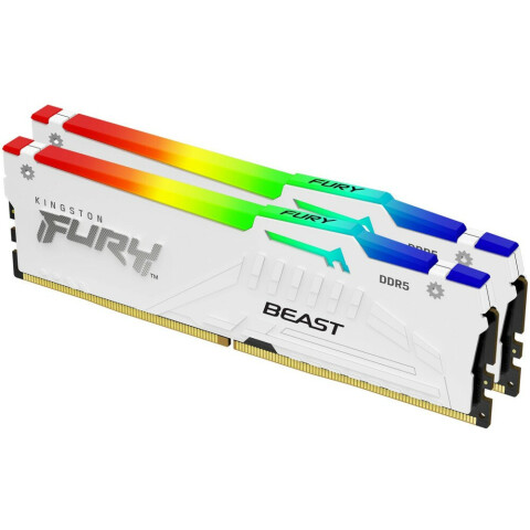 Оперативная память 64Gb DDR5 5200MHz Kingston Fury Beast White RGB (KF552C36BWEAK2-64) (2x32Gb KIT)