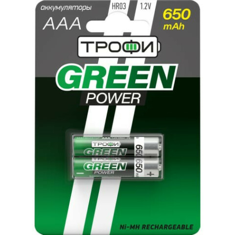Аккумулятор Трофи HR03-2BL (AAA, 650 mAh, 2 шт)