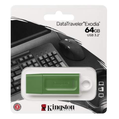 USB Flash накопитель 64Gb Kingston DataTraveler Exodia Green (KC-U2G64-7GG)