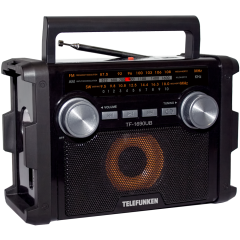 Радиобудильник Telefunken TF-1690UB Black/Grey
